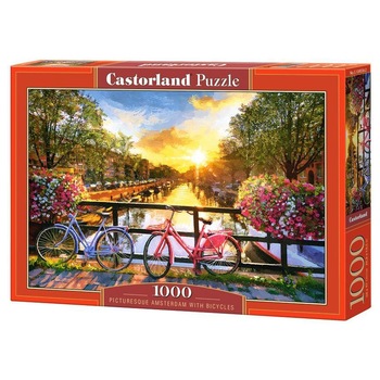 Puzzle Castorland, Biciclete in Amsterdam, 1000 piese Puzzle Castorland, Biciclete in Amsterdam, 1000 piese