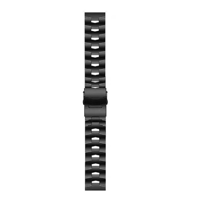 Титаниева верижка Smart Pulse Premium, за Huawei Watch GT/GT2/GT2 Pro, Huawei Watch 3/ Watch 3 Pro, Samsung Watch 3, 22 mm, Универсална, Графитено черна, Тегло 45 g