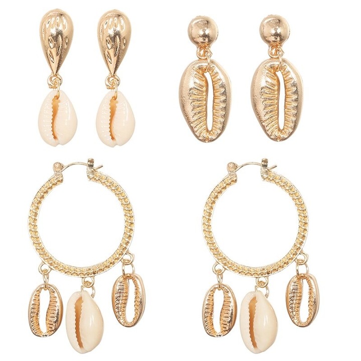 Set Cercei Hariette C9, Pursehuit, Aliaj metalic, Auriu