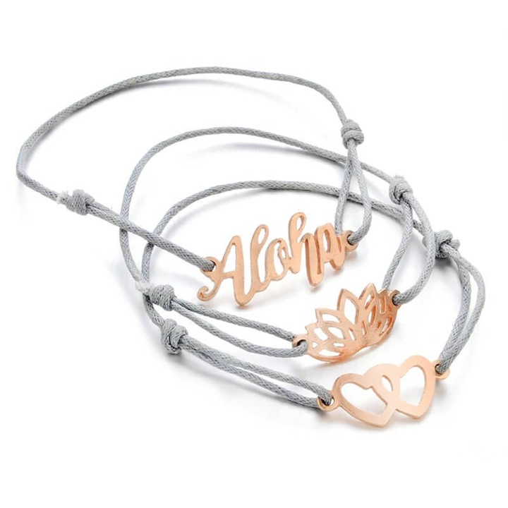 Set 3 bratari Amaia C6, Pursehuit, Aliaj metalic, Auriu