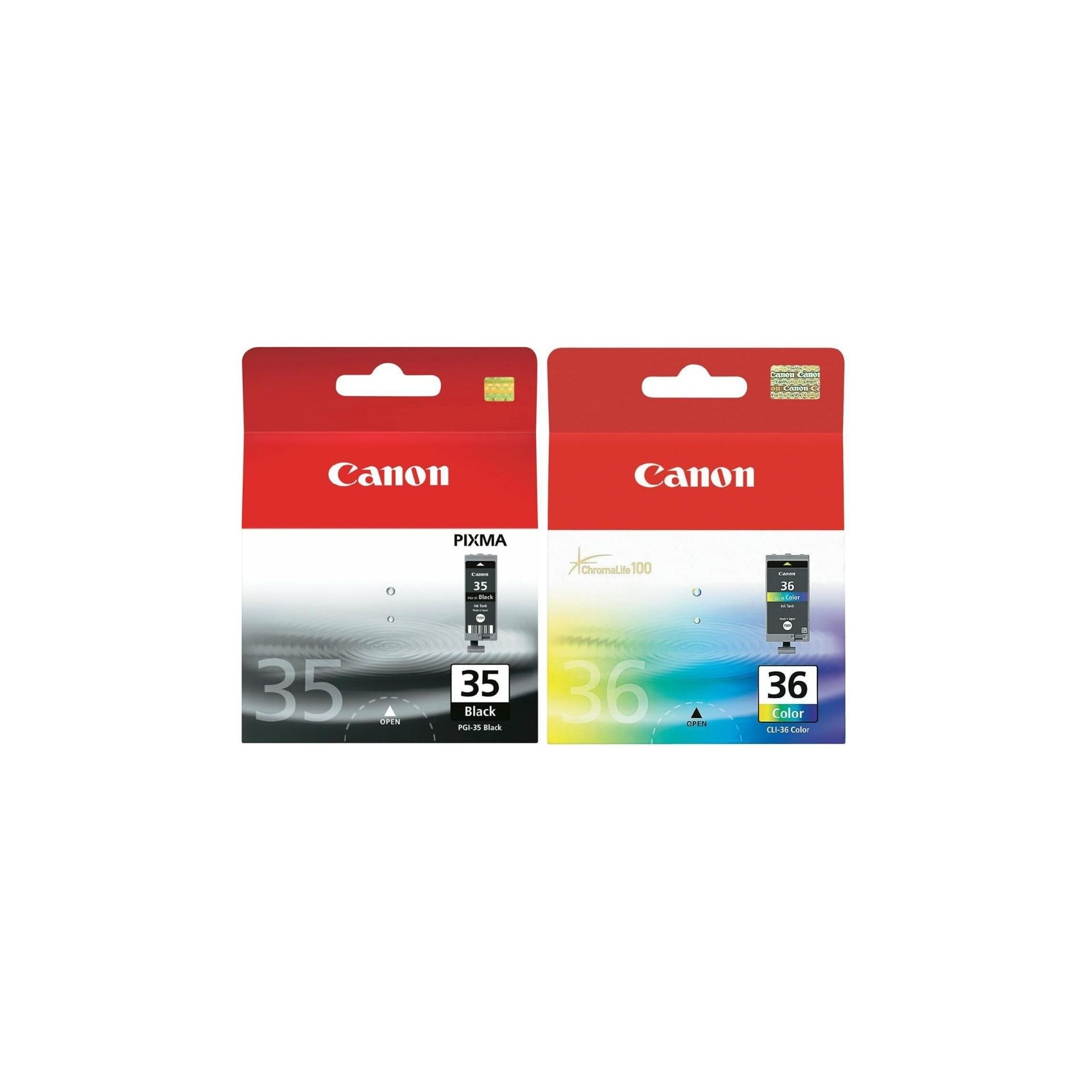 Pachet cartuse cerneala PGI-35BK negru CLI-36 color Canon original 440 pagini