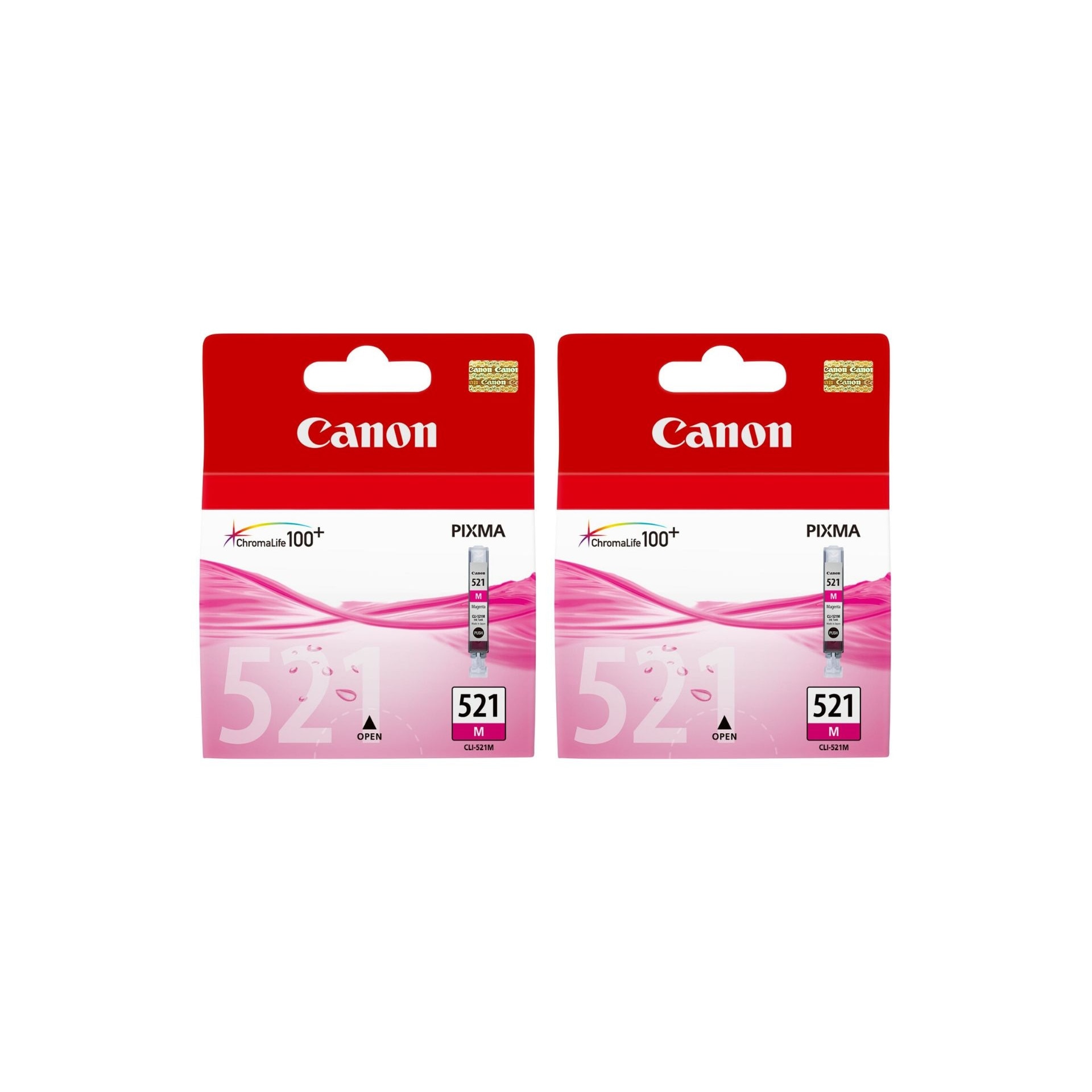 Pachet cartuse cerneala CLI-521M magenta x2 Canon original 940 pagini