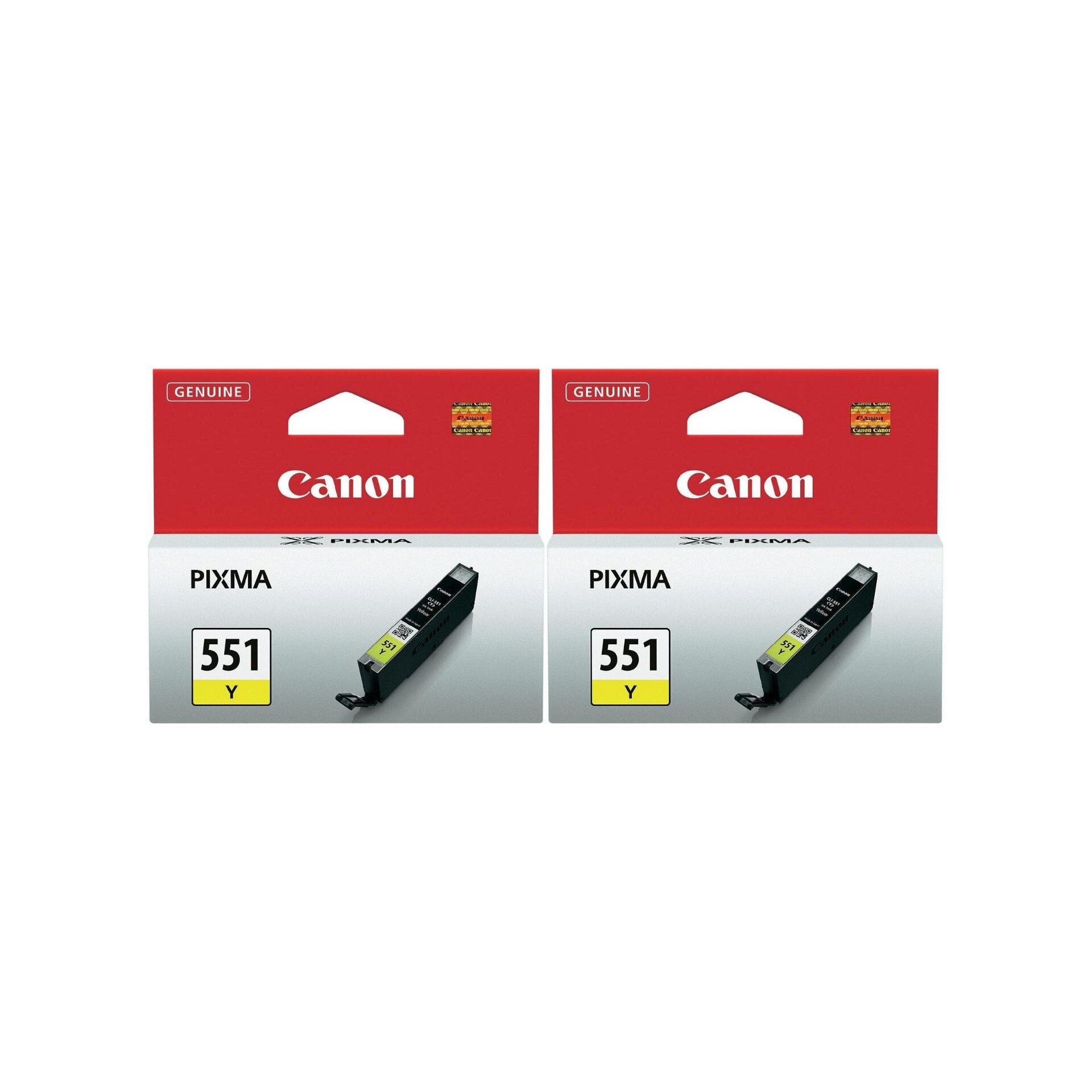 Pachet cartuse cerneala CLI-551Y galben x2 Canon original 638 pagini