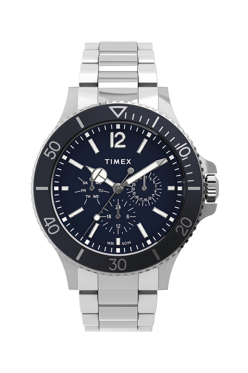 Timex, Ceas analog cu functii multiple, Argintiu