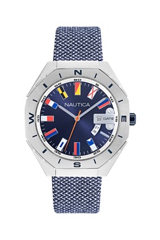 Nautica, Ceas din otel inoxidabil Loves The Ocean, 44 mm, Gri/Bleumarin Nautica, Ceas din otel inoxidabil Loves The Ocean, 44 mm, Gri/Bleumarin