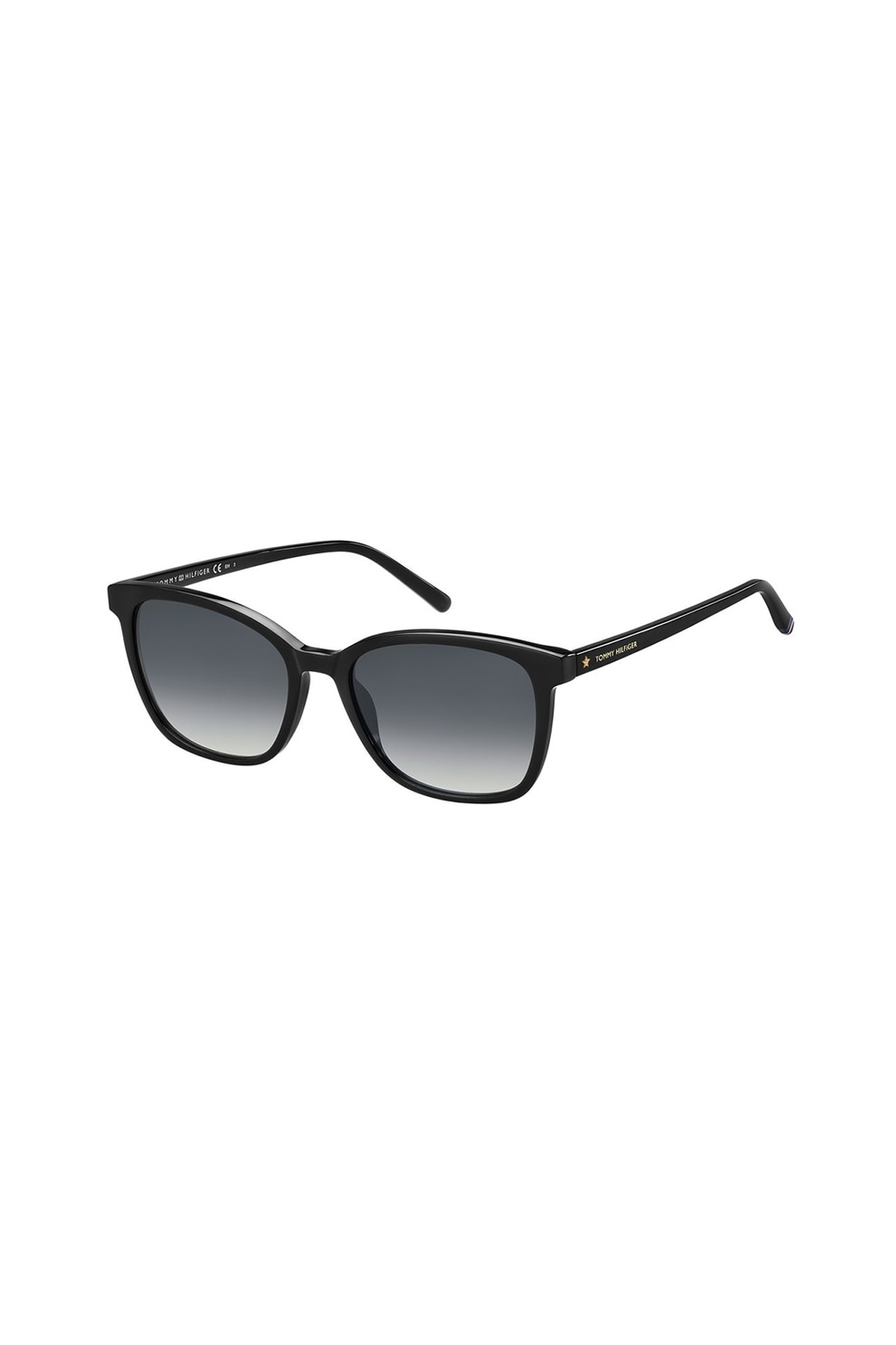 Tommy Hilfiger, Ochelari de soare patrati, Negru, 54-18-140 Standard