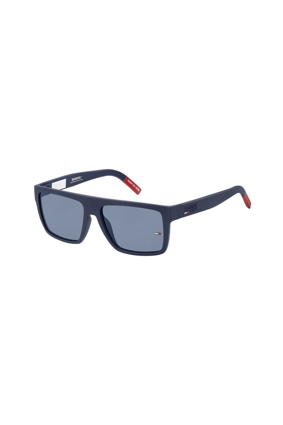 Tommy Hilfiger, Ochelari de soare patrati, cu logo, Albastru inchis/Rosu, 54-16-140 Standard