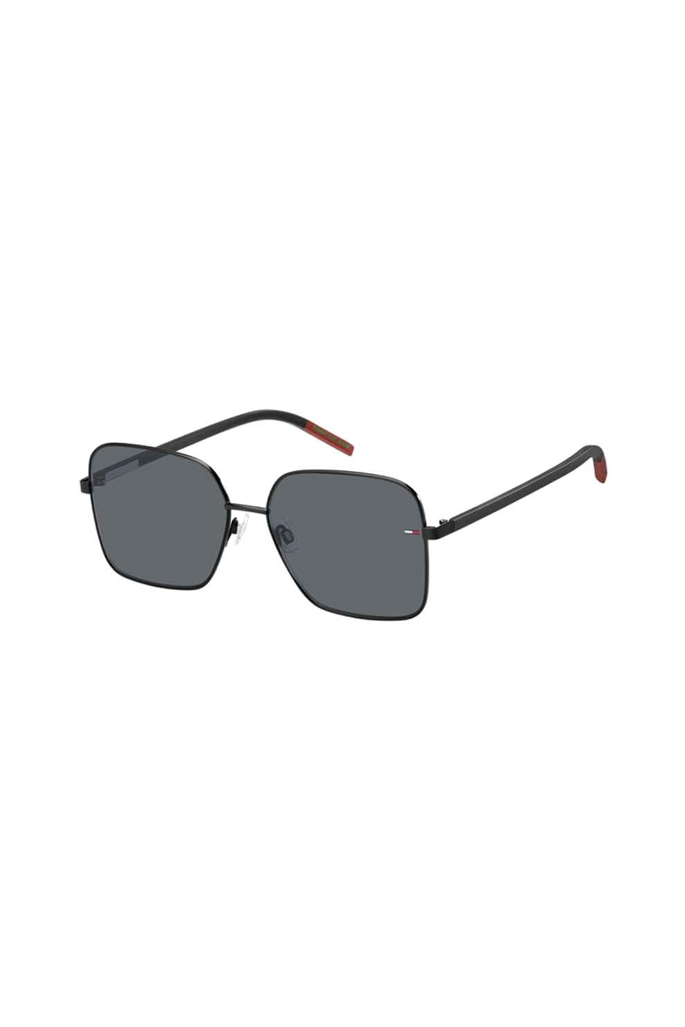 Tommy Hilfiger, Ochelari de soare patrati, Negru stins/Rosu inchis, 58-15-145 Standard