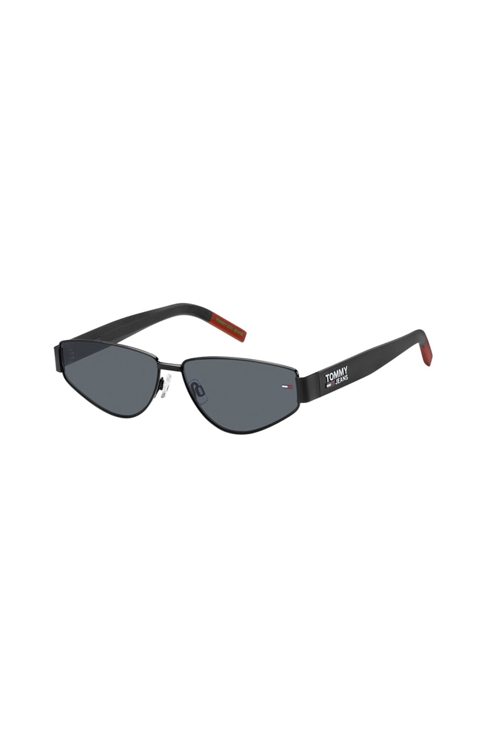 Tommy Hilfiger, Ochelari de soare ovali unisex, Negru/Rosu inchis, 60-13-140 Standard