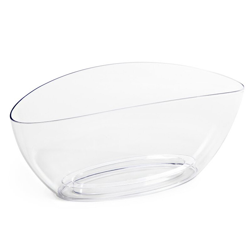 Ghiveci decorativ Lamela, Luna, 35x15x15 cm, alb transparent