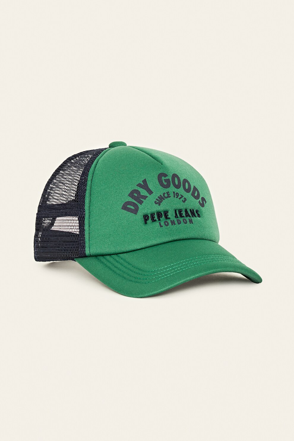 Pepe Jeans London, Sapca cu imprimeu text Trucker, Verde/Negru
