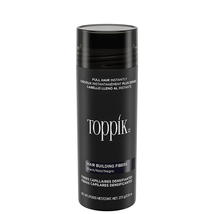 TOPPIK hajszálrostok, rostok ritka hajra, por, Fekete, 27g
