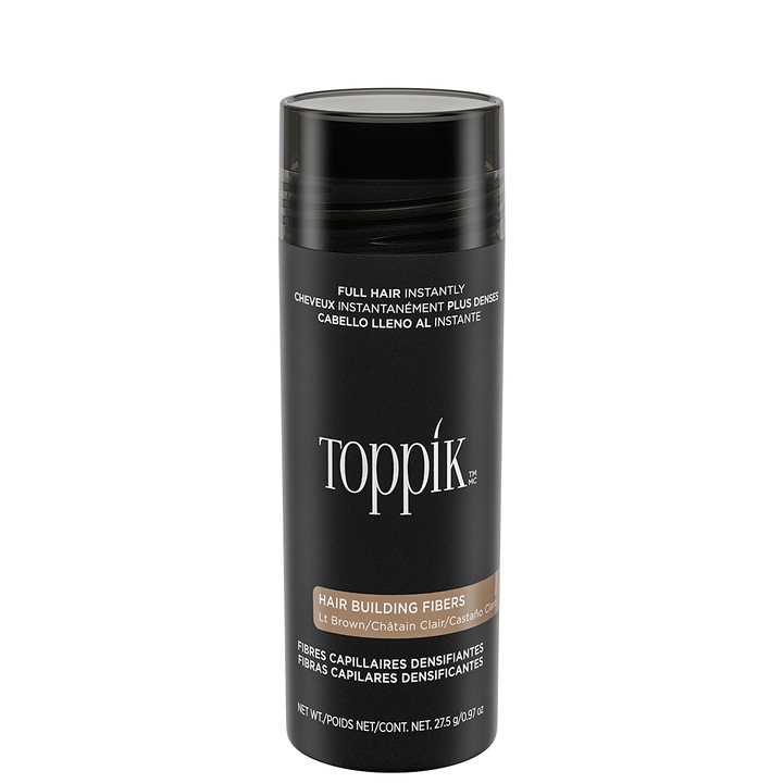 TOPPIK hajszálrostok, rostok ritka hajra, púder, Világos barna, 27g