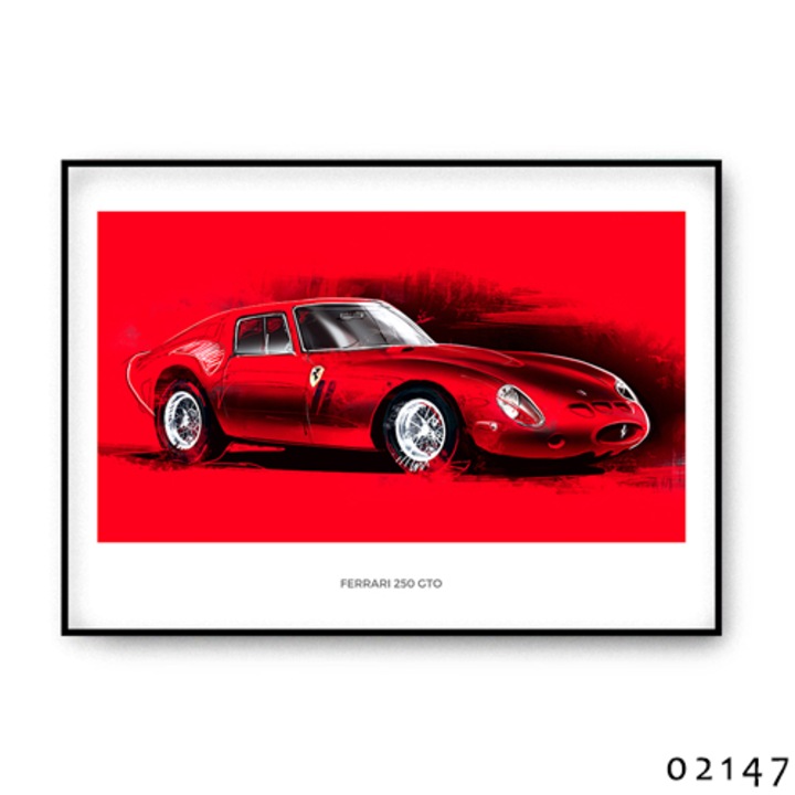 Постер с черна рамка, Ferrari 250 GTO, 30 х 40 / 50 x 70 см