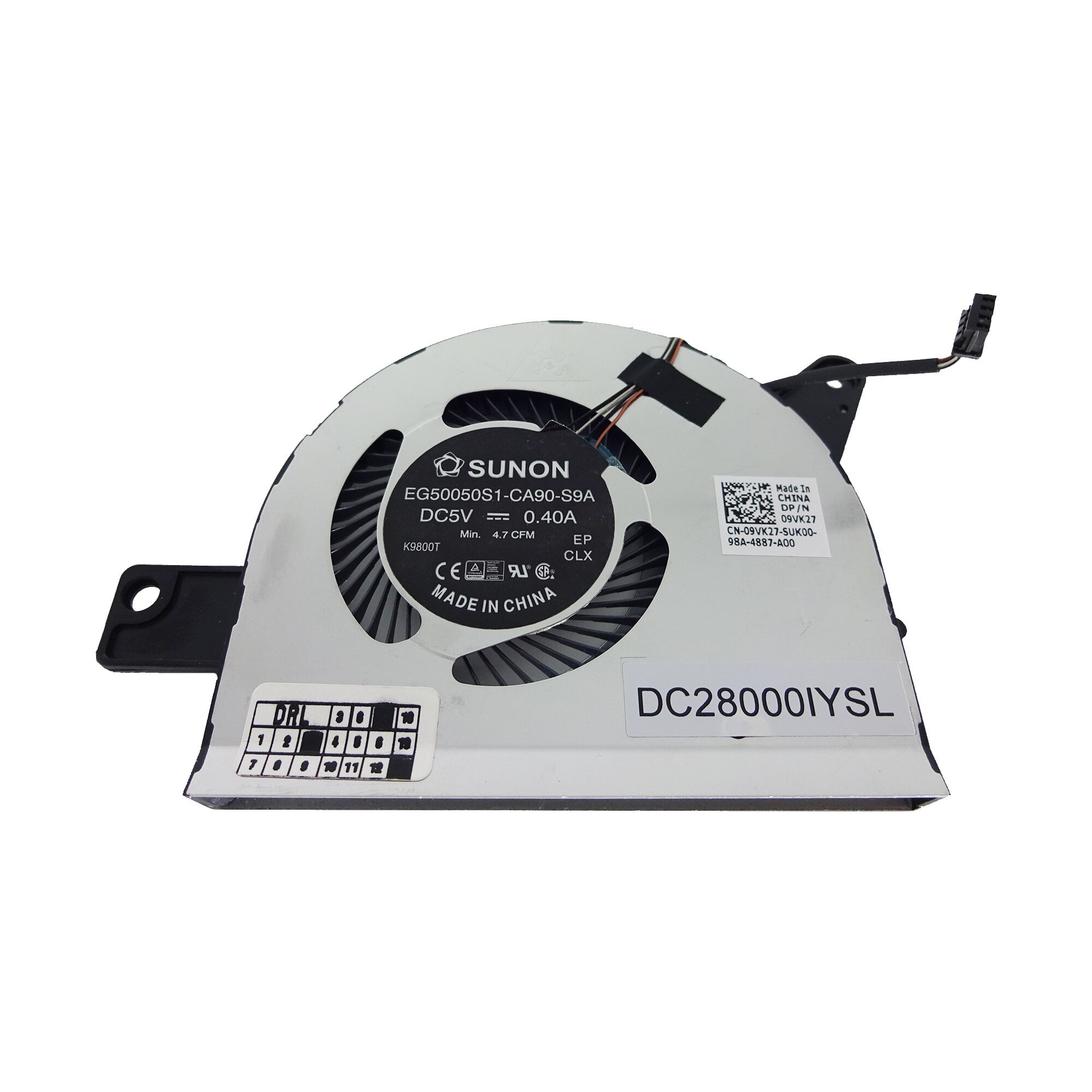 Cooler original Dell model 9VK27, pentru Latitude 5580, 5590 cu pentru procesor Intel Core tip 