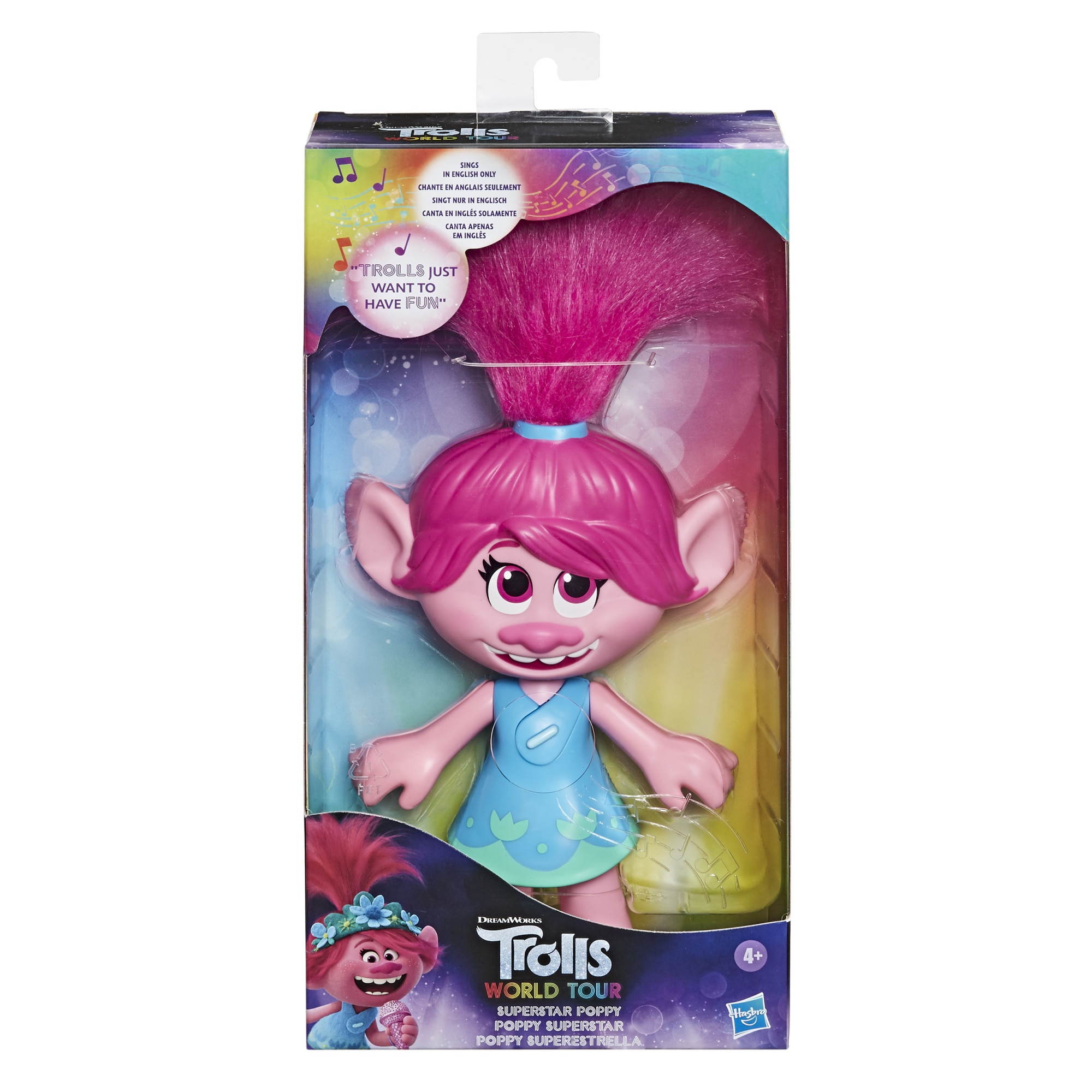 Figurina Trolls World Tour - Poppy, muzicala