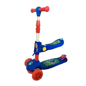 Trotineta pentru copii, Scooter, 2 in 1 Plane Blue, cu scaunel, roti cu led si ghidon reglabil pe inaltime Trotineta pentru copii, Scooter, 2 in 1 Plane Blue, cu scaunel, roti cu led si ghidon reglabil pe inaltime
