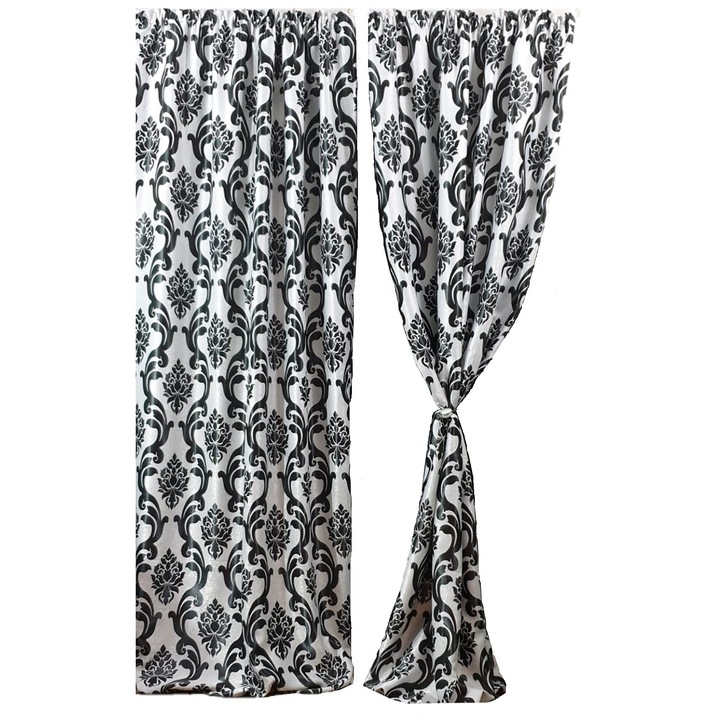 Set 2 draperii black-out MASTEL 100x245cmx2 culoare gri-negru B11