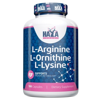 Supliment nutritiv Haya Labs, L-Arginine-L-Ornithine-L-Lysine, 100 capsule Supliment nutritiv Haya Labs, L-Arginine-L-Ornithine-L-Lysine, 100 capsule