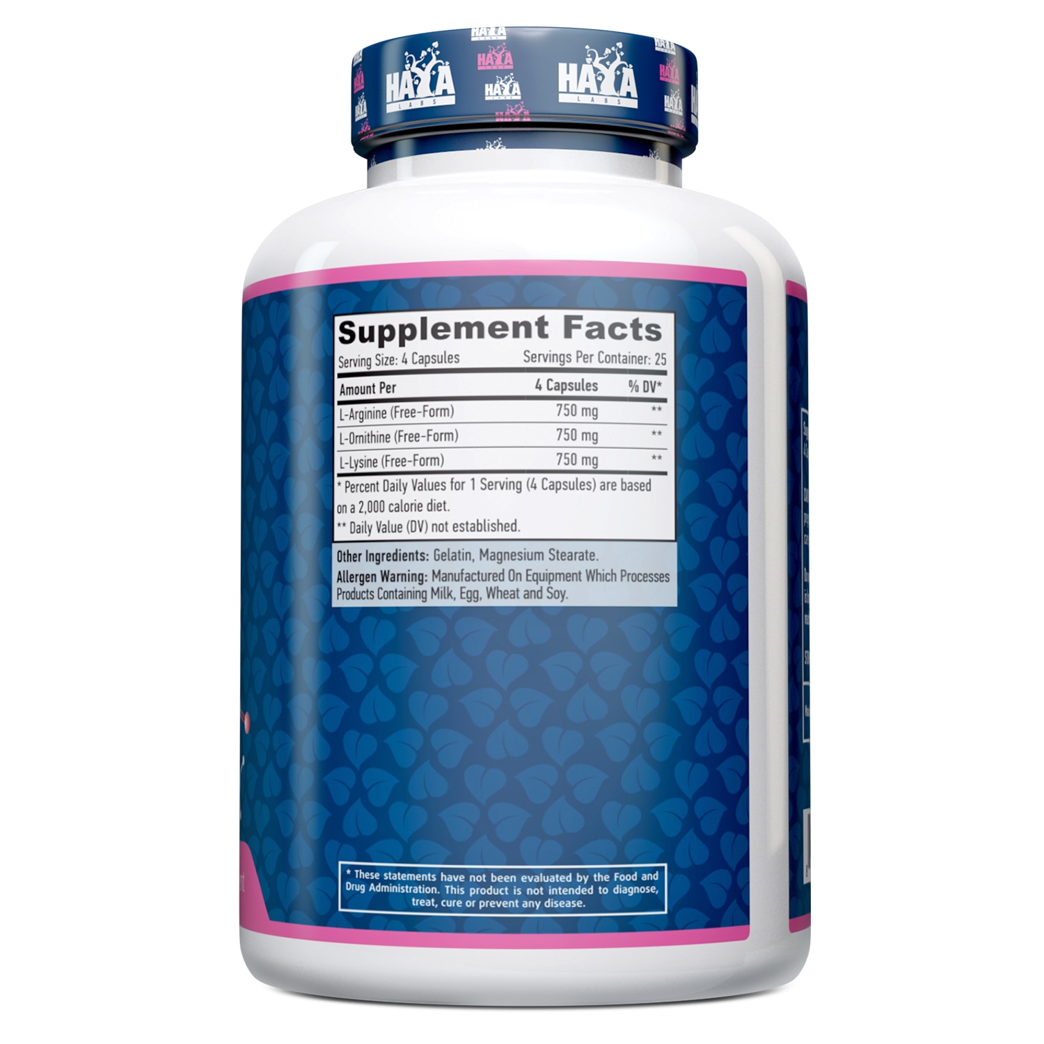 Supliment nutritiv Haya Labs, LArginineLOrnithineLLysine, 100 capsule eMAG.ro