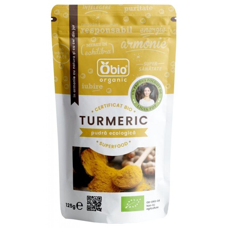 Turmeric pudra bio 125g, Obio