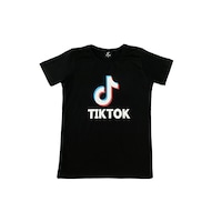 Tricou copii, negru, model Tik Tok, 11-12ani