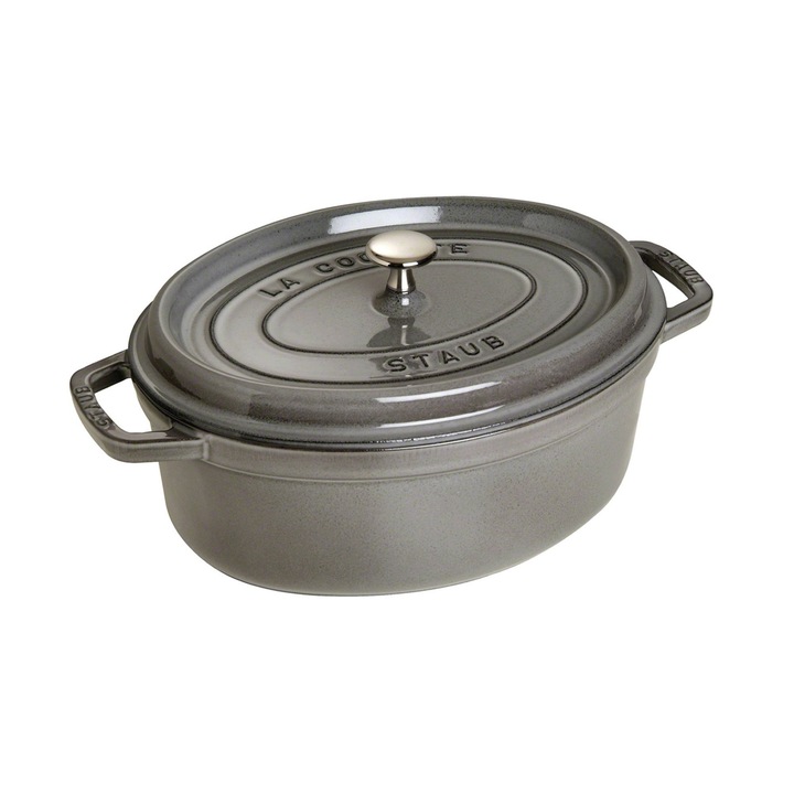 Овална тенджера Cocotte, чугун, 29 см/4,2 л, графитено сиво - Staub