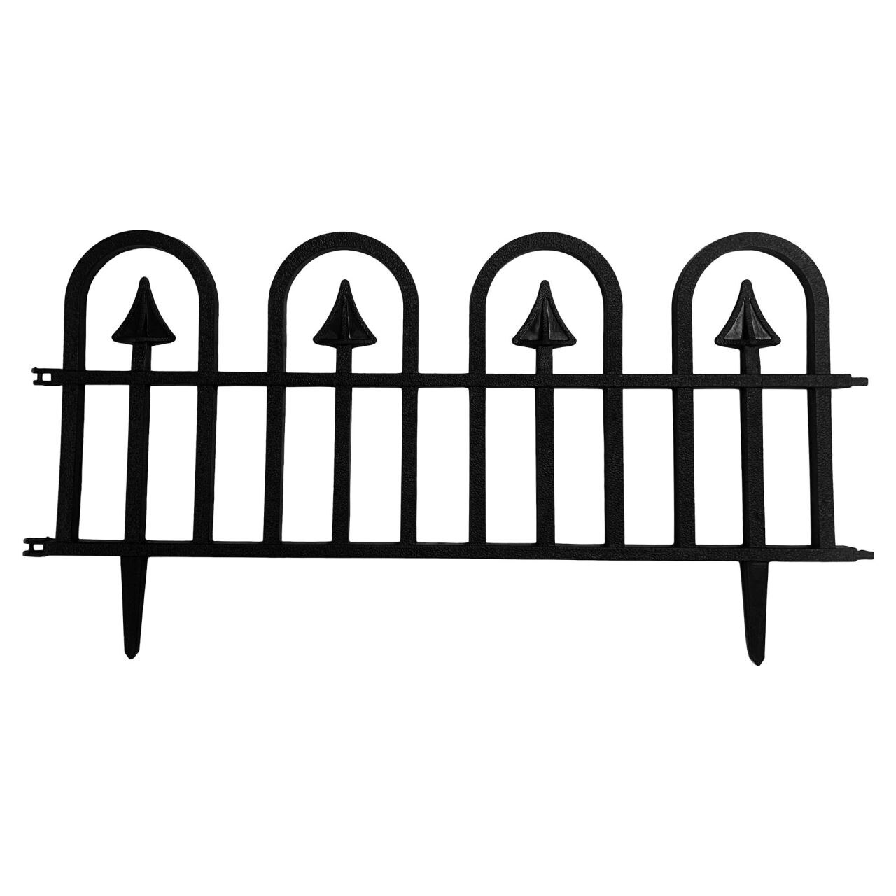 Set gard pentru gradina Strend Pro F7009, 4 buc, Lungime totala 2.4 m, negru