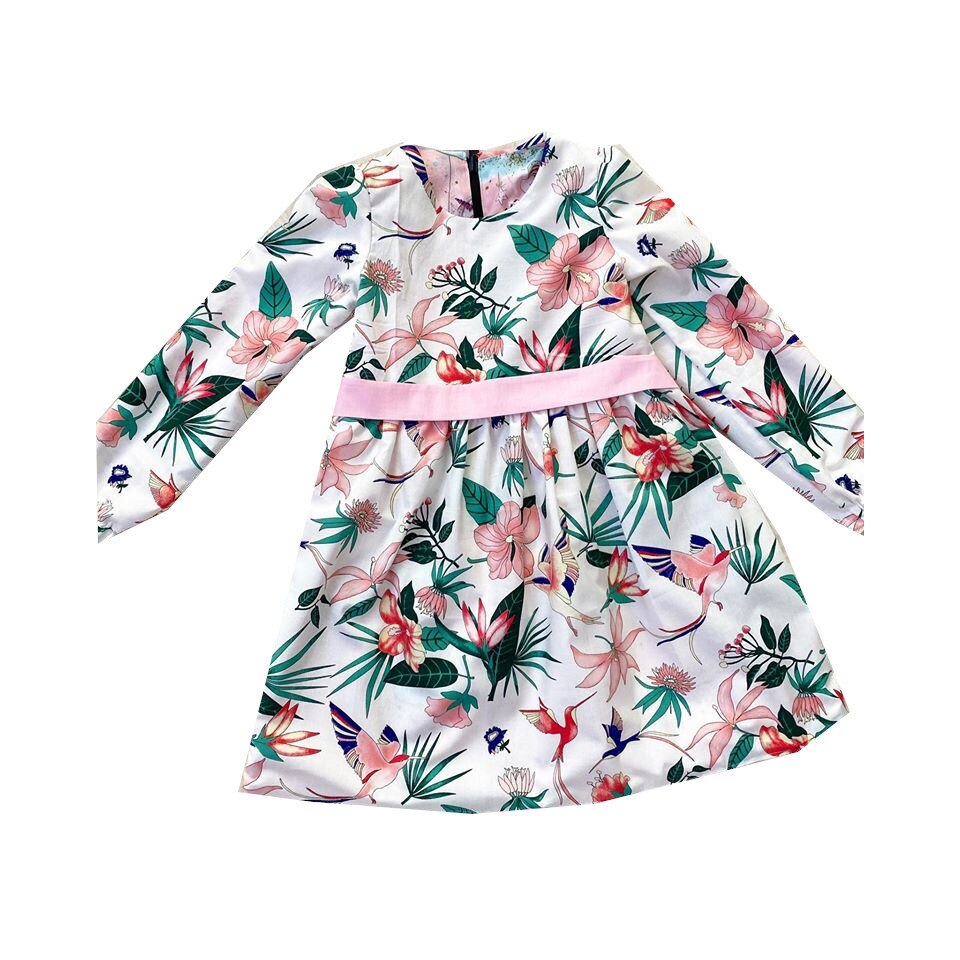 Rochie fetita,Bella, reversibila, model daria flori si unicorni,multicolora ,1an