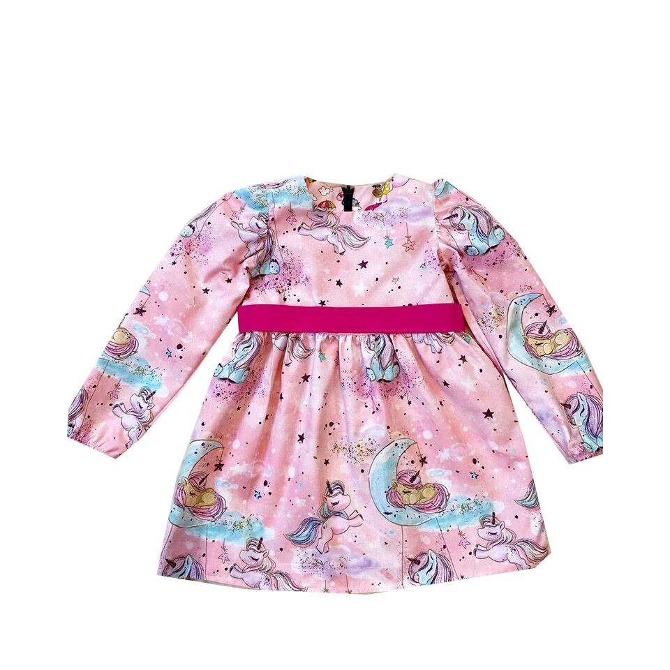 Rochie fetita,Bella, reversibila, model Daria unicorn, multicolora