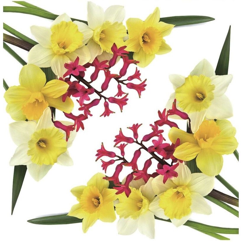 Sticker pentru colt de geam - narcise, 30 x 33 cm