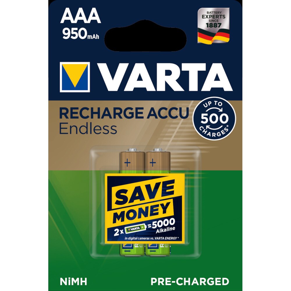 Acumulatori Varta Endless, AAA, 950 mAh, 2 buc