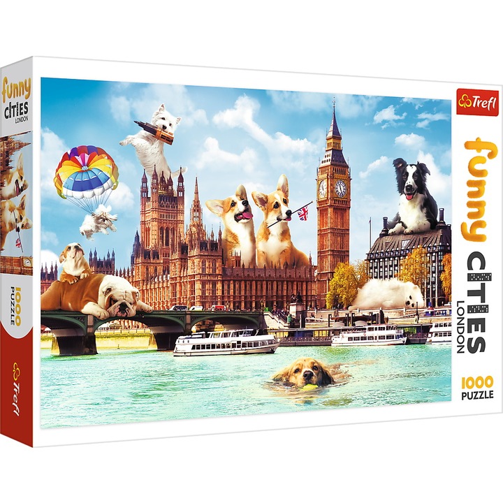 Trefl 1000 db-os Crazy City puzzle - Kutyák Londonban