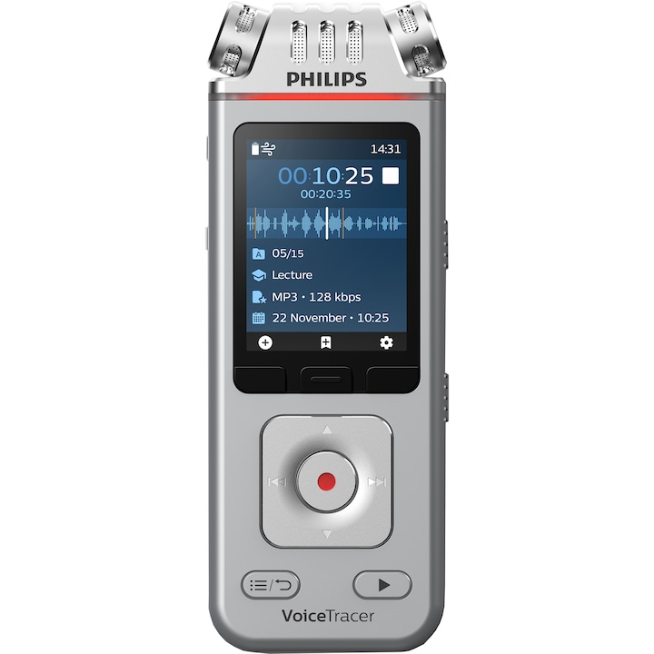 Диктофон Philips DVT4110, 8GB, Сребрист/Хром