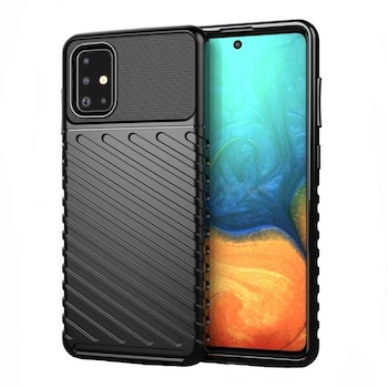Husa Antisoc Rugged Thunder pentru Samsung Galaxy A51, Negru Husa Antisoc Rugged Thunder pentru Samsung Galaxy A51, Negru