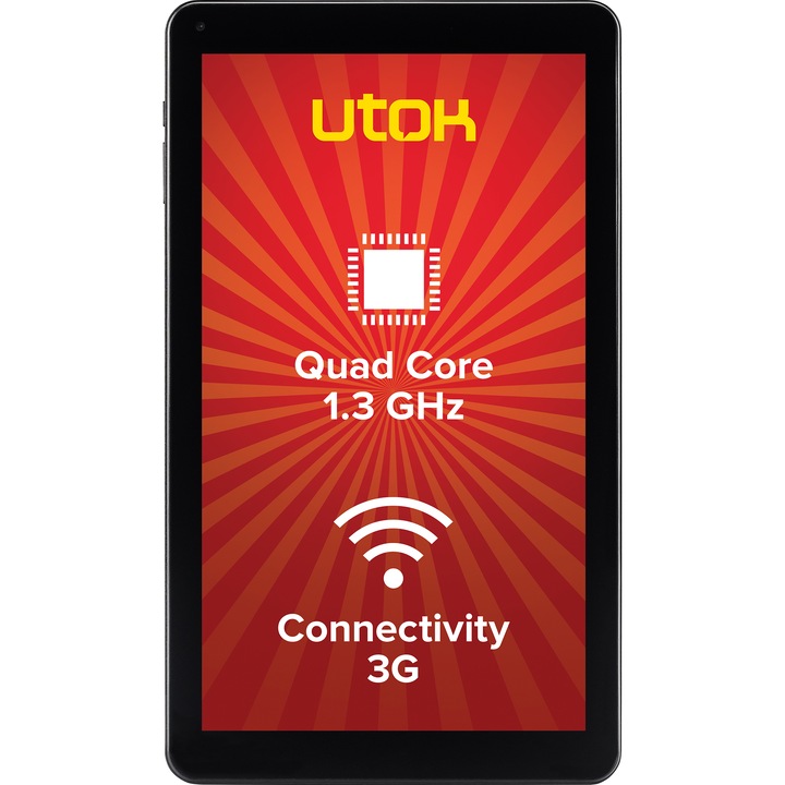 Tableta UTOK 10Q Plus, 10.1", Quad-Core 1.30GHz, 1GB RAM, 8GB, Black
