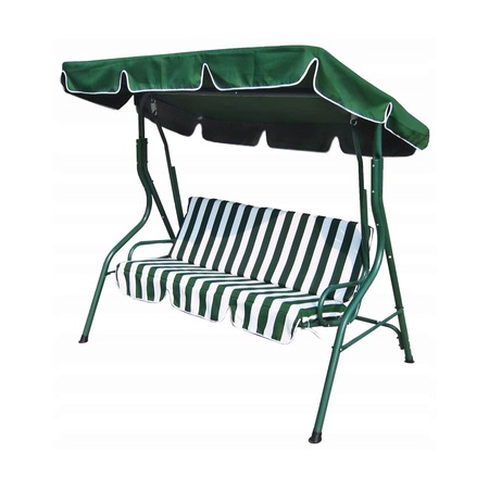 Balansoar gradina, 3 locuri, verde, 175x110x153 cm, Adelina