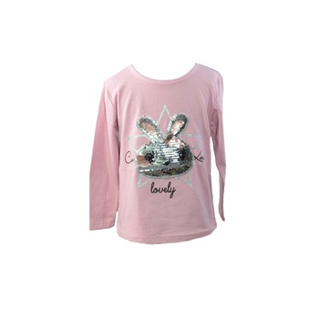 Bluza cu maneca lunga fetite Happy House WB-2302R, Roz, 122 Bluza cu maneca lunga fetite Happy House WB-2302R, Roz, 122