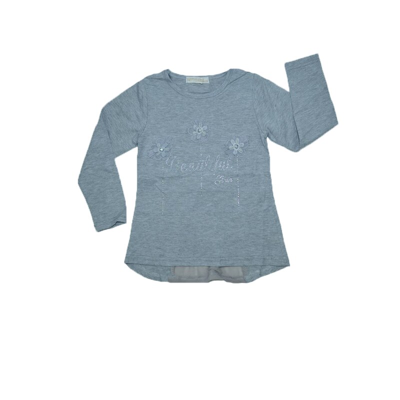 Bluza cu maneca lunga fetite Happy House WB-2002G, Gri, 110