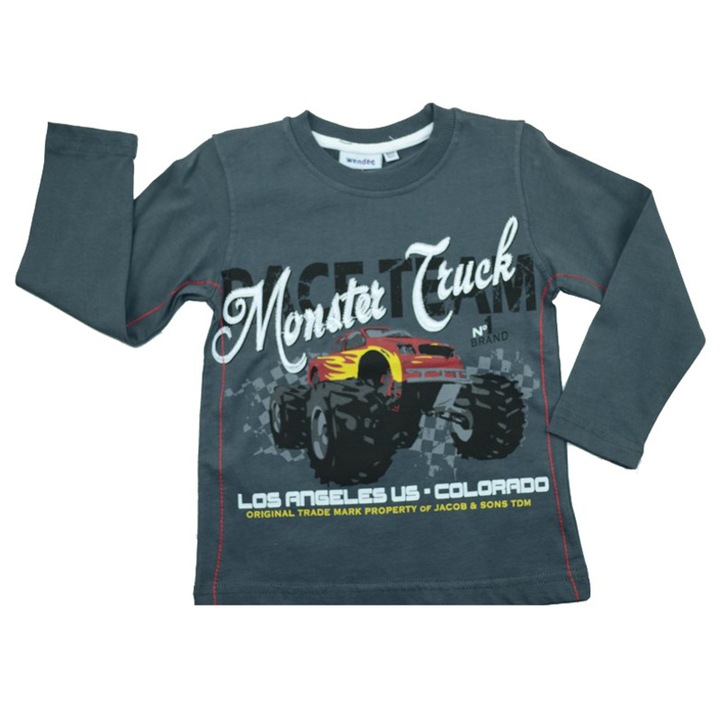 Bluza cu maneca lunga pentru baieti Wendee DS101116-2G-128, Gri 128 CM