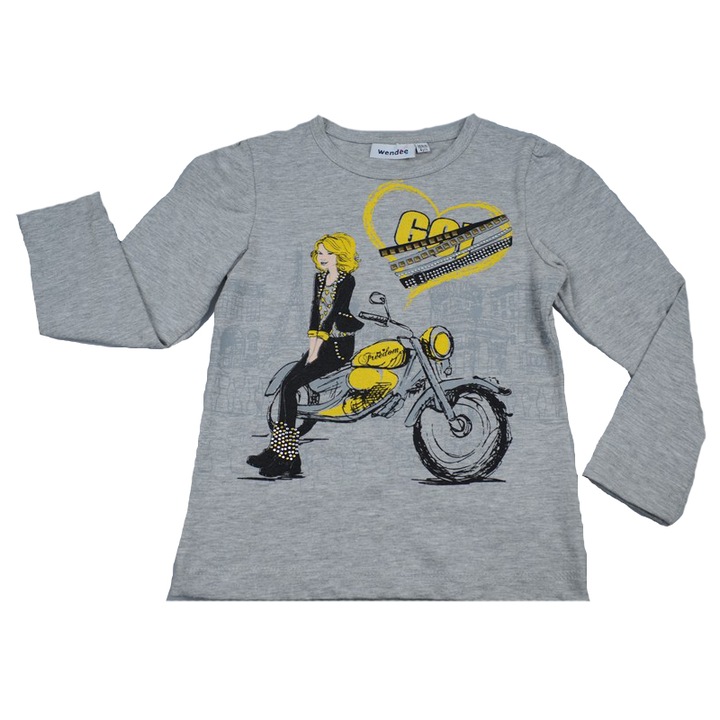 Bluza cu maneca lunga pentru fete Wendee DS101154-1G-110, Gri 3525