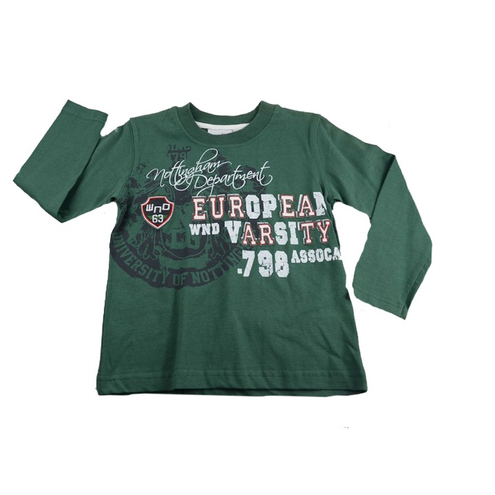 Bluza cu maneca lunga pentru baieti Wendee DS101126-1V-110, Verde 3540