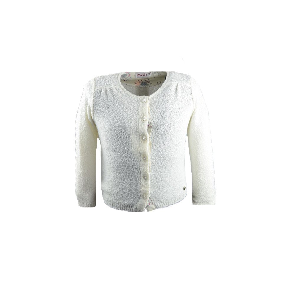 Cardigan maneca lunga pentru fete Karen, Crem