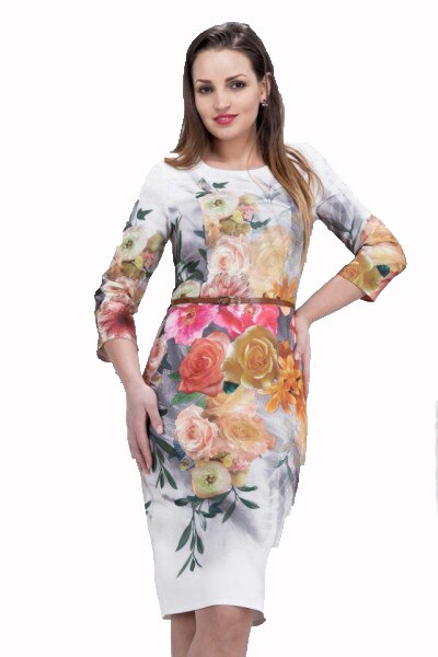 Rochita de Dama, Alba, Alb cu imprimeu floral