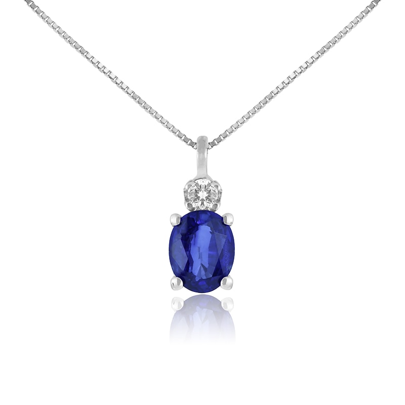 Pandantiv cu Lant Bibigi Aur 18k Diamant, Safir, 42 CH0005BZ-W