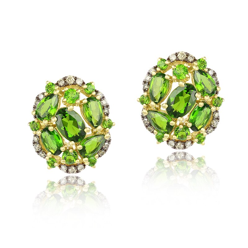 Cercei Deruvo Aur 18k Diamante Maro, Diopside E30674R-Y