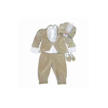 Costum Print pentru baieti, 5 piese, bej, dae6656 Costum Print pentru baieti, 5 piese, bej, dae6656