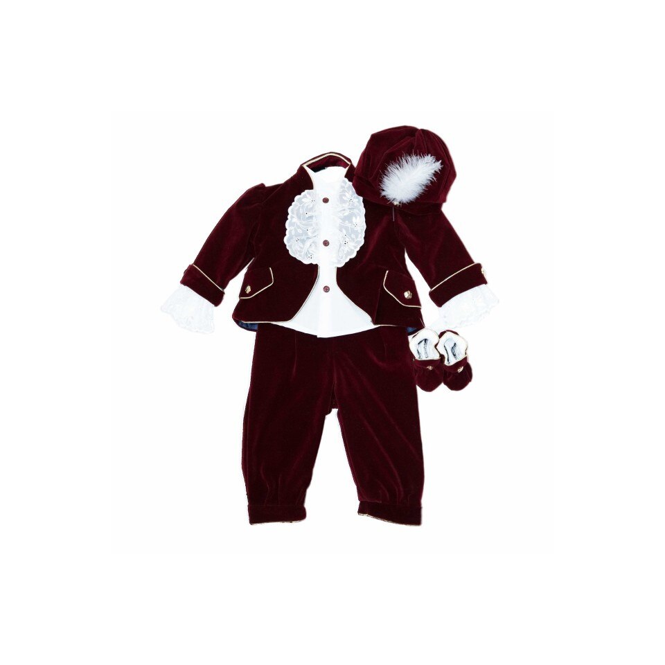 Costum Print pentru baieti, 5 piese, grena, dae6657