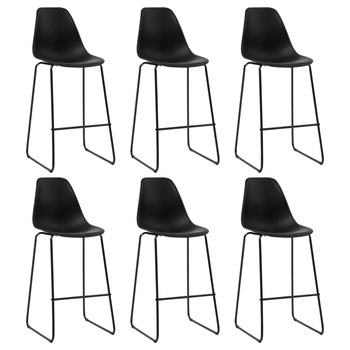 Set de 6 scaune de bar, vidaXL, 48 x 57 x 112,5 cm, Plastic, Negru Set de 6 scaune de bar, vidaXL, 48 x 57 x 112,5 cm, Plastic, Negru