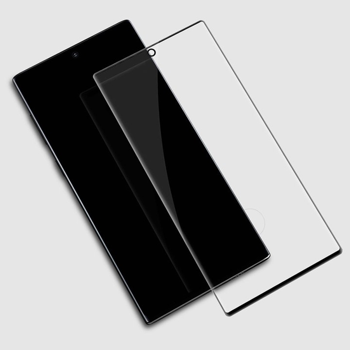 Стъклен протектор Full face 5D Tempered Glass за целия екран, Full Glue за Samsung Galaxy Note 10 Plus, Черен
